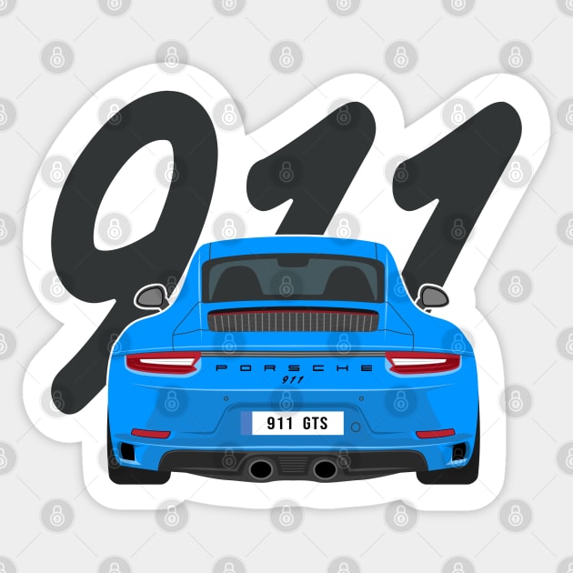 911 gts racing blue Sticker by creative.z